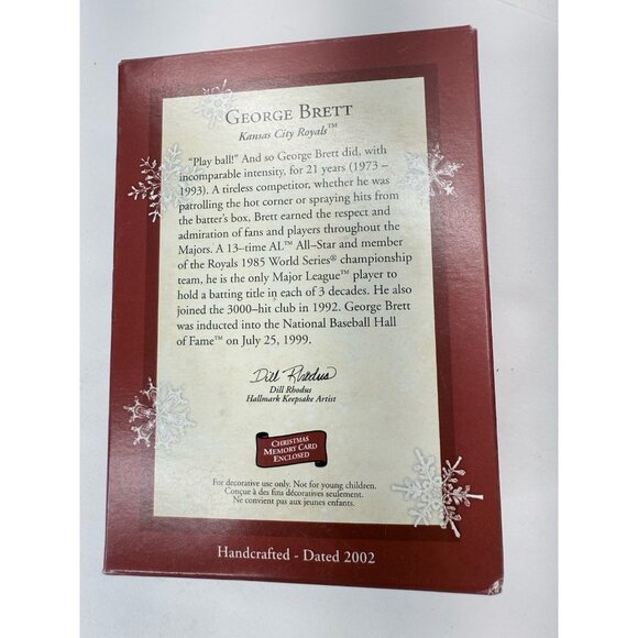 2 Hallmark Keepsake Ornaments Derek Jeter And George Brett At The Ballpark - Picture 9 of 12